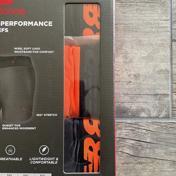 New Balance Boxer Briefs Mens Size 4XL Orange Black Anti-Chafe Plus 52-54 - Picture 10 of 12